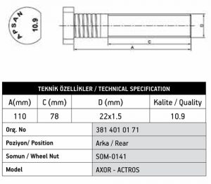 MERCEDES AXOR DİSK BİJON  110MM