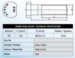 MAN TGA BİJON ÖN 78mm DÜZ