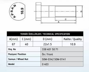 403 MERCEDES ÖN BİJON 67MM
