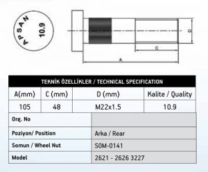 FORD CARGO 1838T-3227 ARKA ÇAKMA BİJON YM
